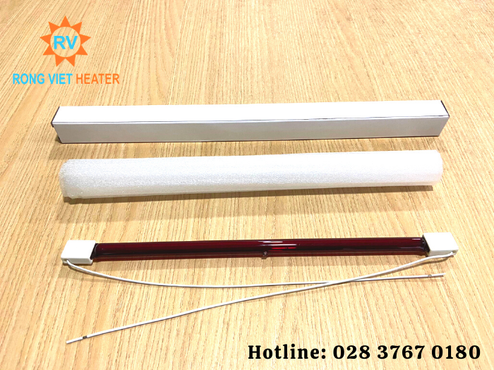 Bóng Sấy Halogen Màu Đỏ Ø12x305 220V 500W Bóng Sấy Halogen Màu Đỏ Ø12x305 220V 500W