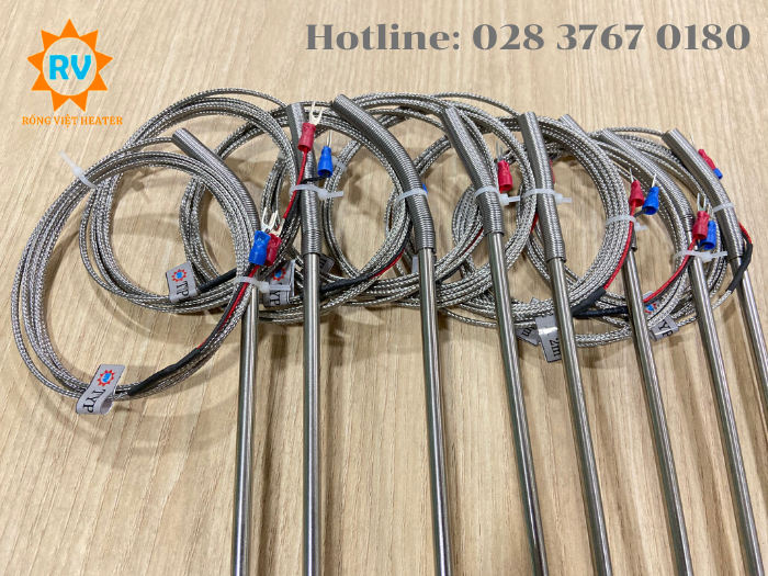 Đầu dò nhiệt độ loại K Ø6*300 ra dây 2m Đầu dò nhiệt độ loại K Ø6*300 ra dây 2m