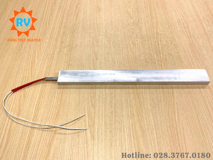 Điện trở đúc nhôm 1 đầu ra dây 540*52*20 220V 1050W Điện trở đúc nhôm 1 đầu ra dây 540*52*20 220V 1050W