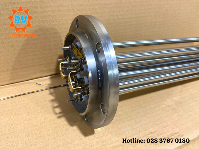 Điện trở đun dầu mặt bích Ø165x13 380V 10KW Điện trở đun dầu mặt bích Ø165x13 380V 10KW