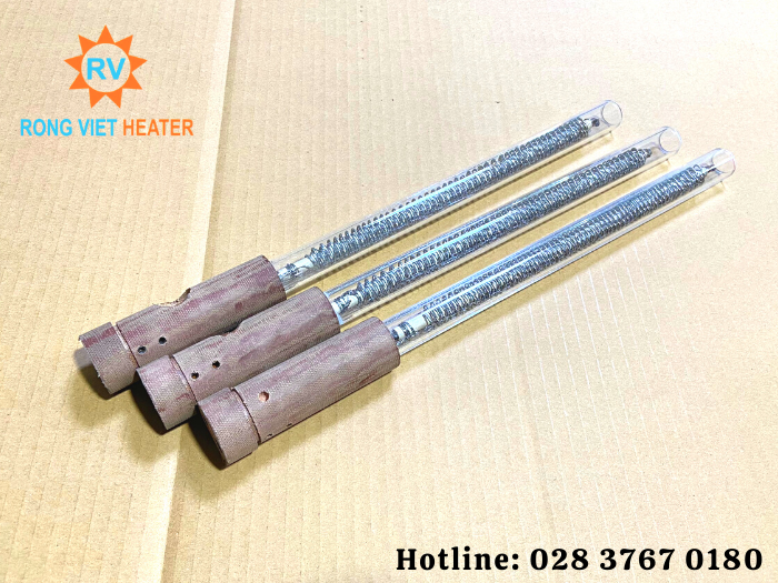 Điện trở ép seam thủy tinh Ø20*255 / 220V 3KW Điện trở ép seam thủy tinh Ø20*255 / 220V 3KW