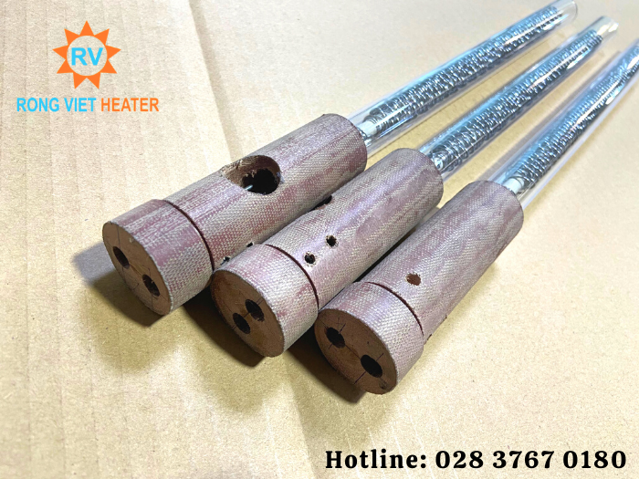 Điện trở ép seam thủy tinh Ø20*255 / 220V 3KW Điện trở ép seam thủy tinh Ø20*255 / 220V 3KW