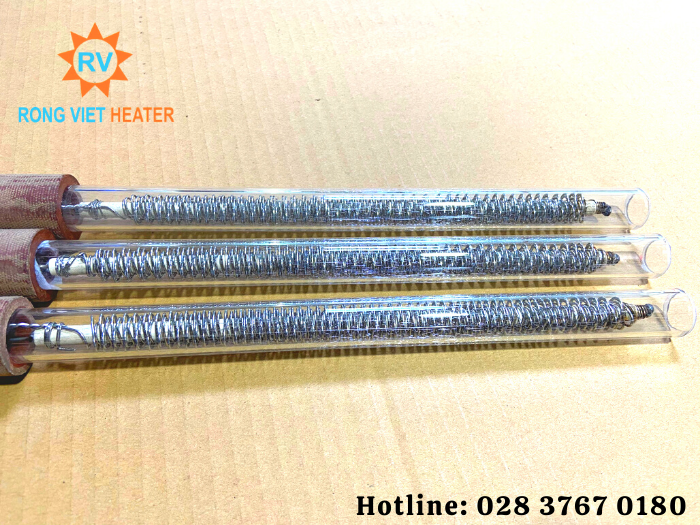 Điện trở ép seam thủy tinh Ø20*255 / 220V 3KW Điện trở ép seam thủy tinh Ø20*255 / 220V 3KW