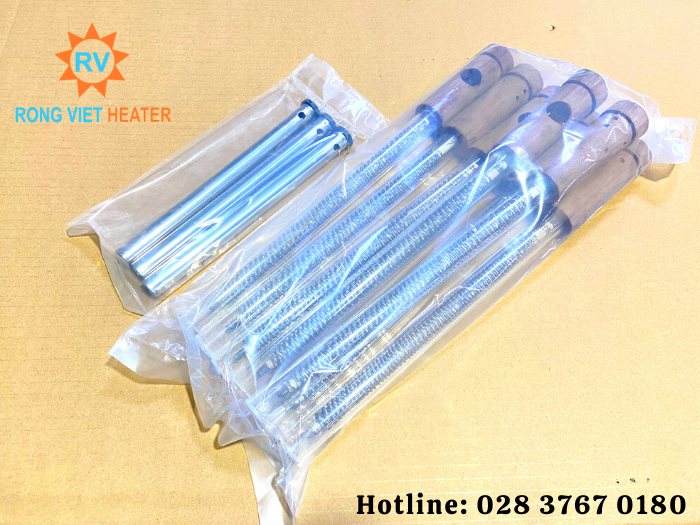 Điện trở ép seam thủy tinh Ø20*255 / 220V 3KW Điện trở ép seam thủy tinh Ø20*255 / 220V 3KW