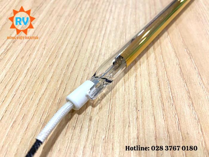 Điện trở halogen mạ vàng Ø12x520 220V 1200W Điện trở halogen mạ vàng Ø12x520 220V 1200W