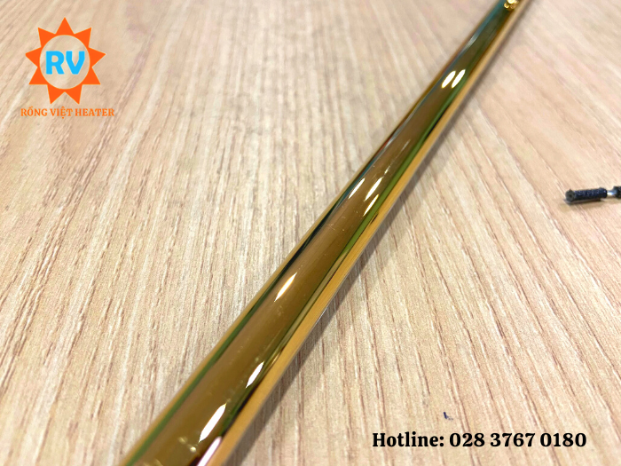 Điện trở halogen mạ vàng Ø12x520 220V 1200W Điện trở halogen mạ vàng Ø12x520 220V 1200W