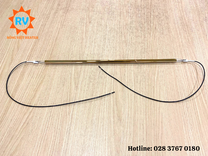 Điện trở halogen mạ vàng Ø12x520 220V 1200W Điện trở halogen mạ vàng Ø12x520 220V 1200W