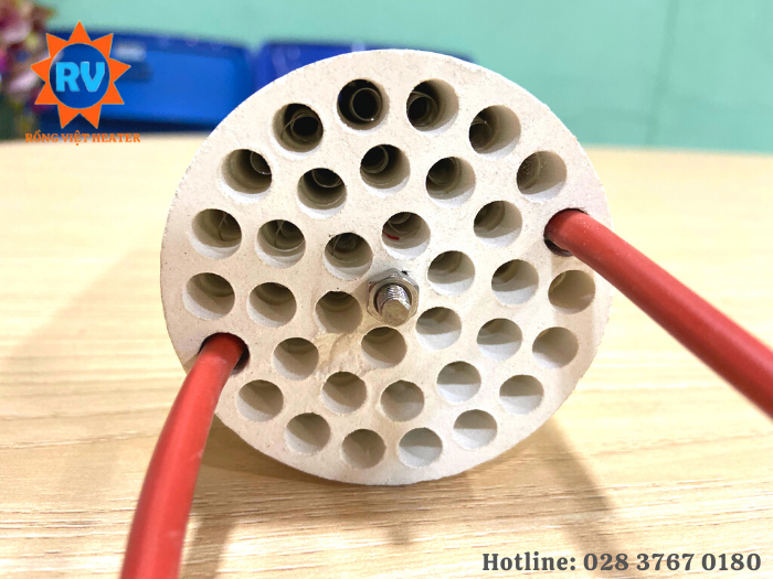 Điện trở sứ tổ ong Ø70*150 220V 2400W Điện trở sứ tổ ong Ø70*150 220V 2400W