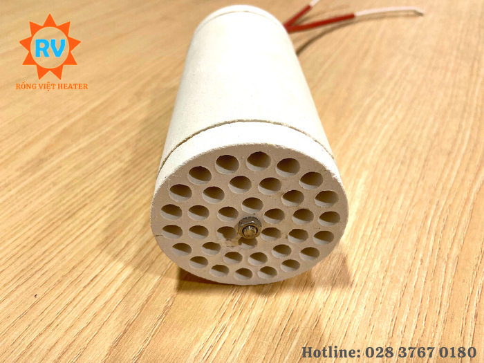 Điện trở sứ tổ ong Ø70*150 220V 2400W Điện trở sứ tổ ong Ø70*150 220V 2400W