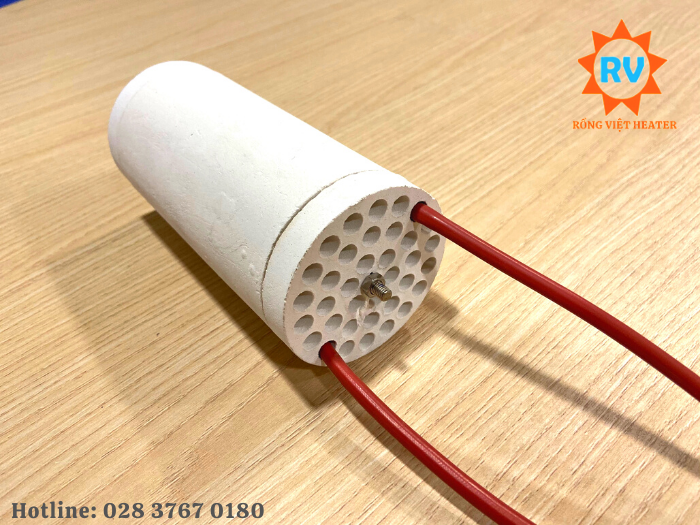 Điện trở sứ tổ ong Ø70*150 220V 2400W Điện trở sứ tổ ong Ø70*150 220V 2400W