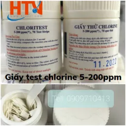 Giấy thử nhanh chlorine 5-200ppm (Hàng có sẵn)