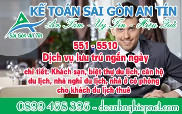 551 - 5510: Dịch vụ lưu trú ngắn ngày