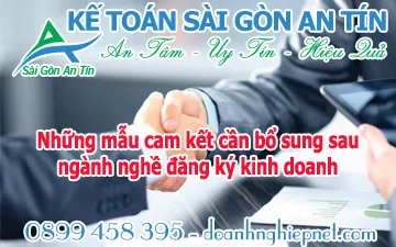 Những mẫu cam kết cần bổ sung sau ngành nghề đăng ký kinh doanh