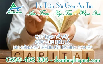 QUY ĐỊNH VỀ VIỆC GÓP VỐN ĐIỀU LỆ KHI ĐĂNG KÝ THÀNH LẬP DOANH NGHIỆP