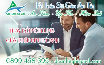 THAY ĐỔI NỘI DUNG GIẤY PHÉP KINH DOANH