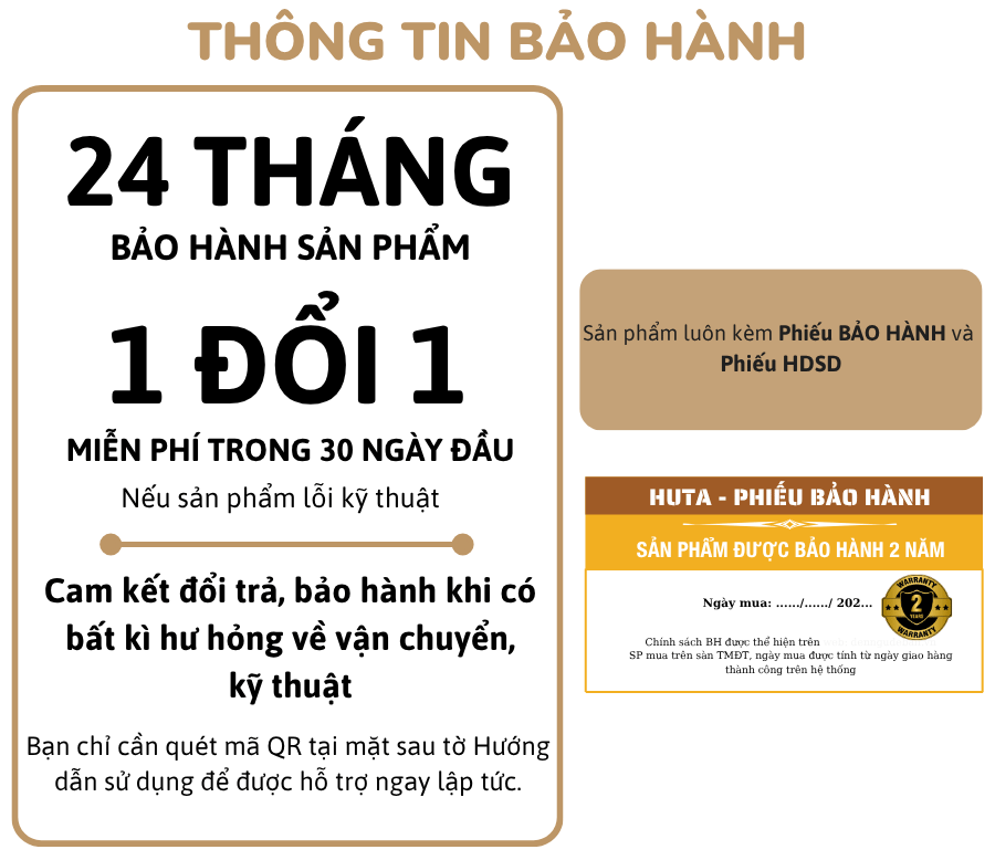 5. Chính sách bảo hành đèn ngủ để bàn HUTA