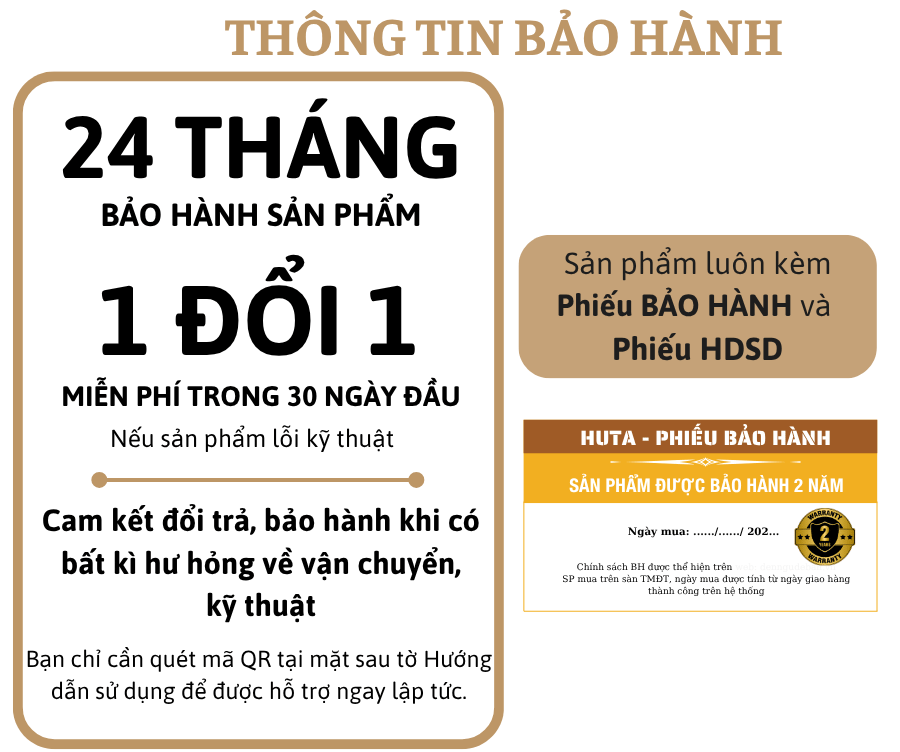 5. Chính sách bảo hành đèn bàn làm việc HUTA
