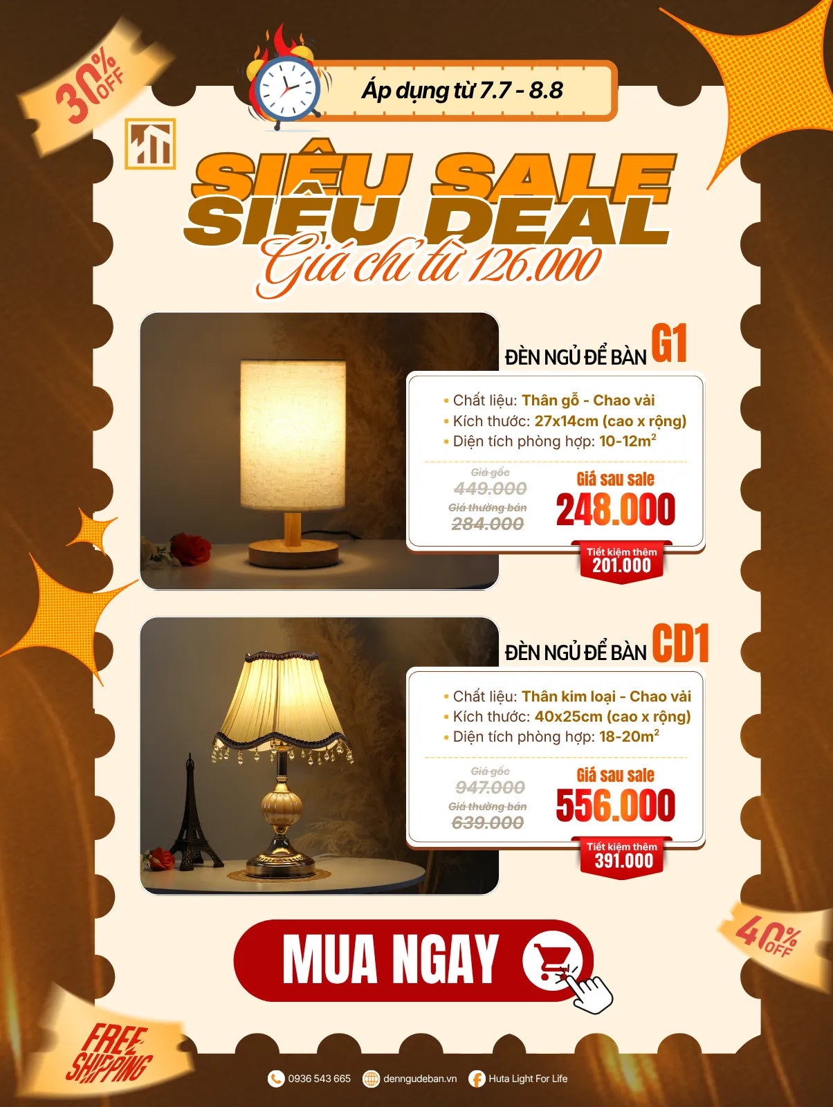 SIÊU SALE SIÊU DEAL - HUTA LIGHT FOR LIFE