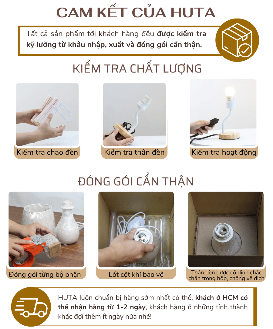 5. Chính sách bảo hành đèn ngủ để bàn HUTA
