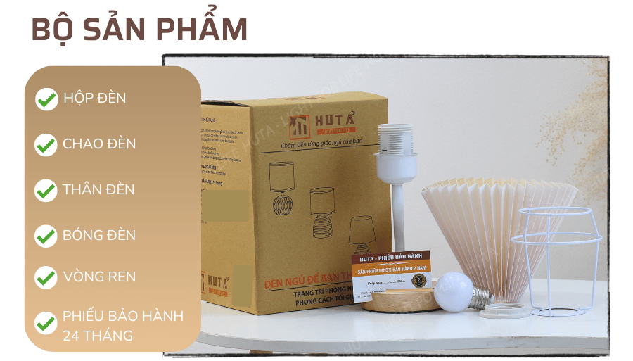 5. Chính sách bảo hành đèn ngủ để bàn HUTA
