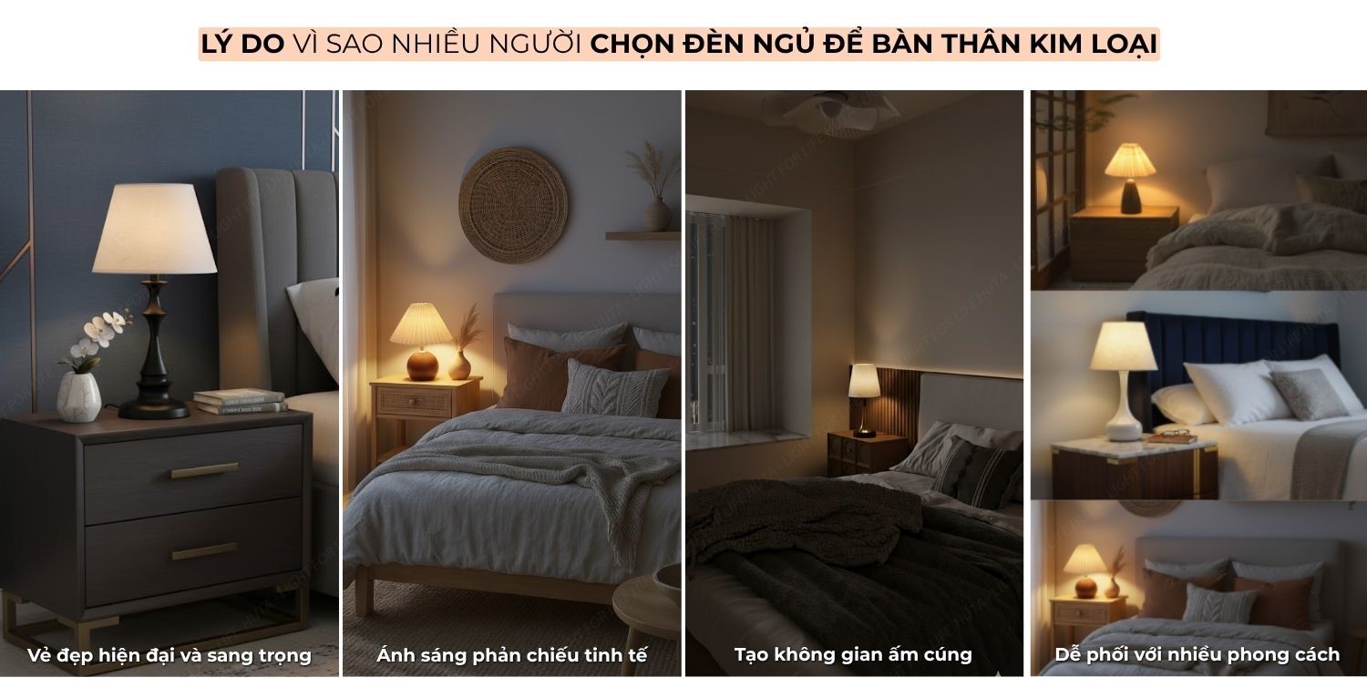 2. VÌ SAO ĐÈN NGỦ ĐỂ BÀN THÂN KIM LOẠI ĐƯỢC ƯA CHUỘNG?