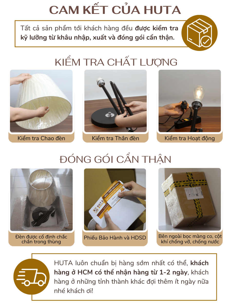 5. Chính sách bảo hành đèn cây đứng HUTA