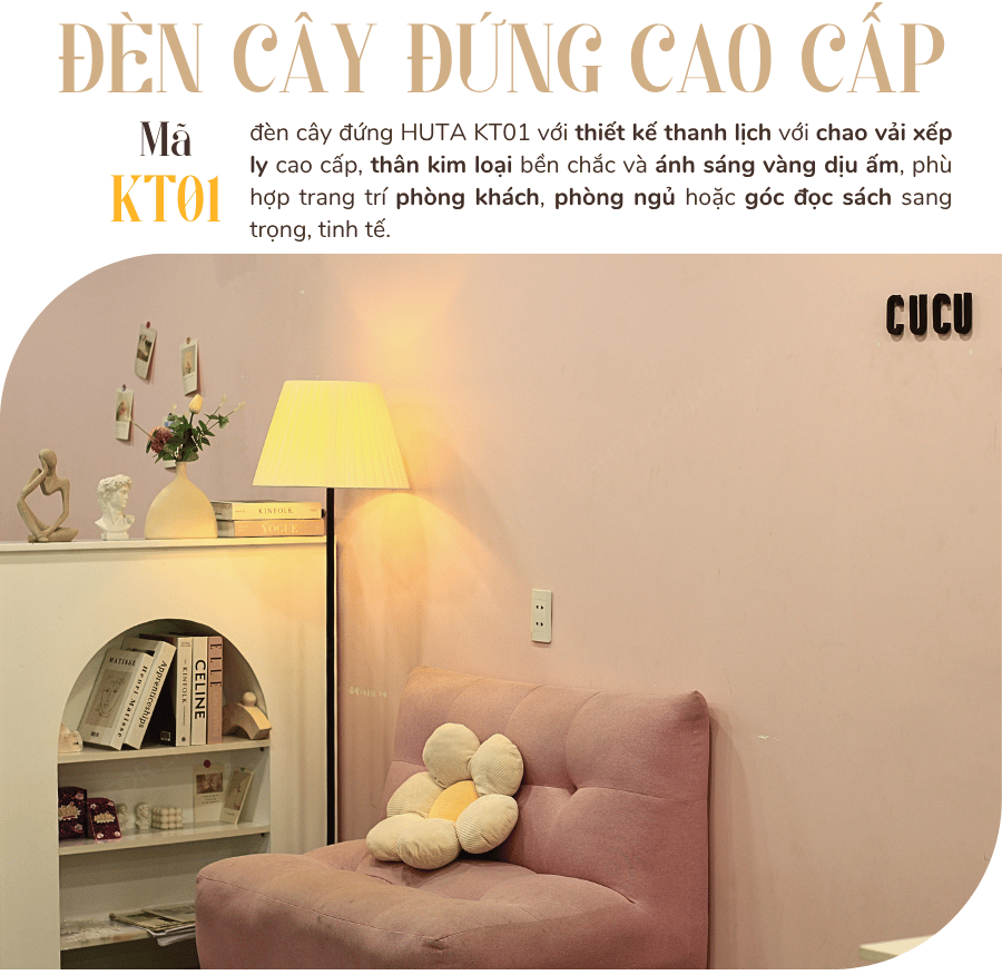 1. Đèn cây đứng mã KT01 có gì nổi bật?