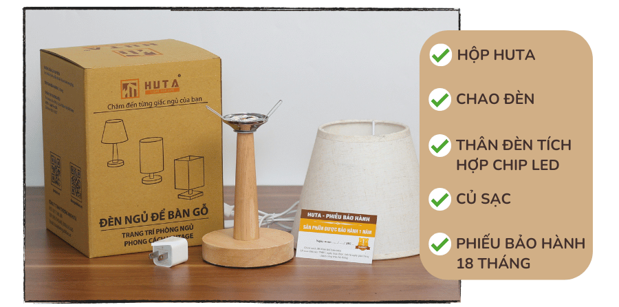 5. Chính sách bảo hành đèn ngủ để bàn HUTA