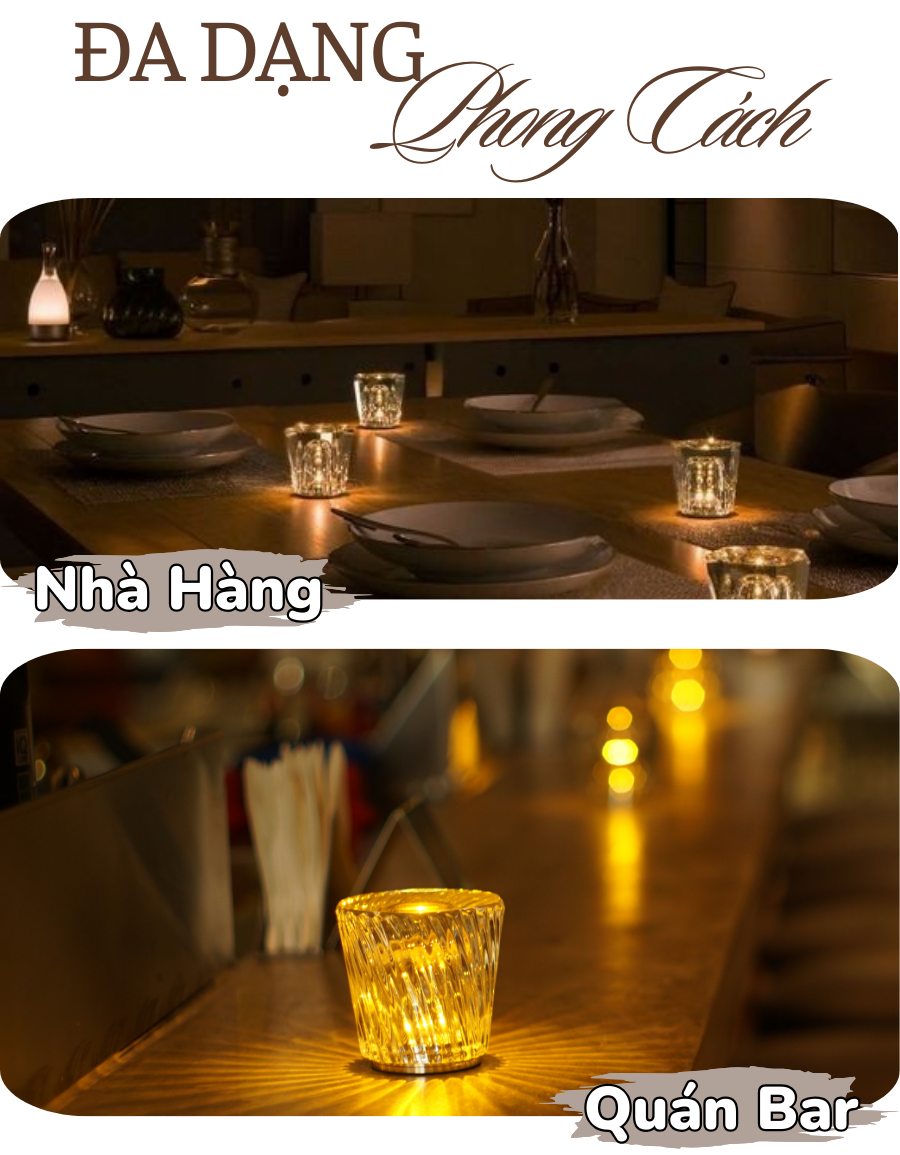 Ứng dụng của đèn bàn LED quán bar, nhà hàng PLCOC