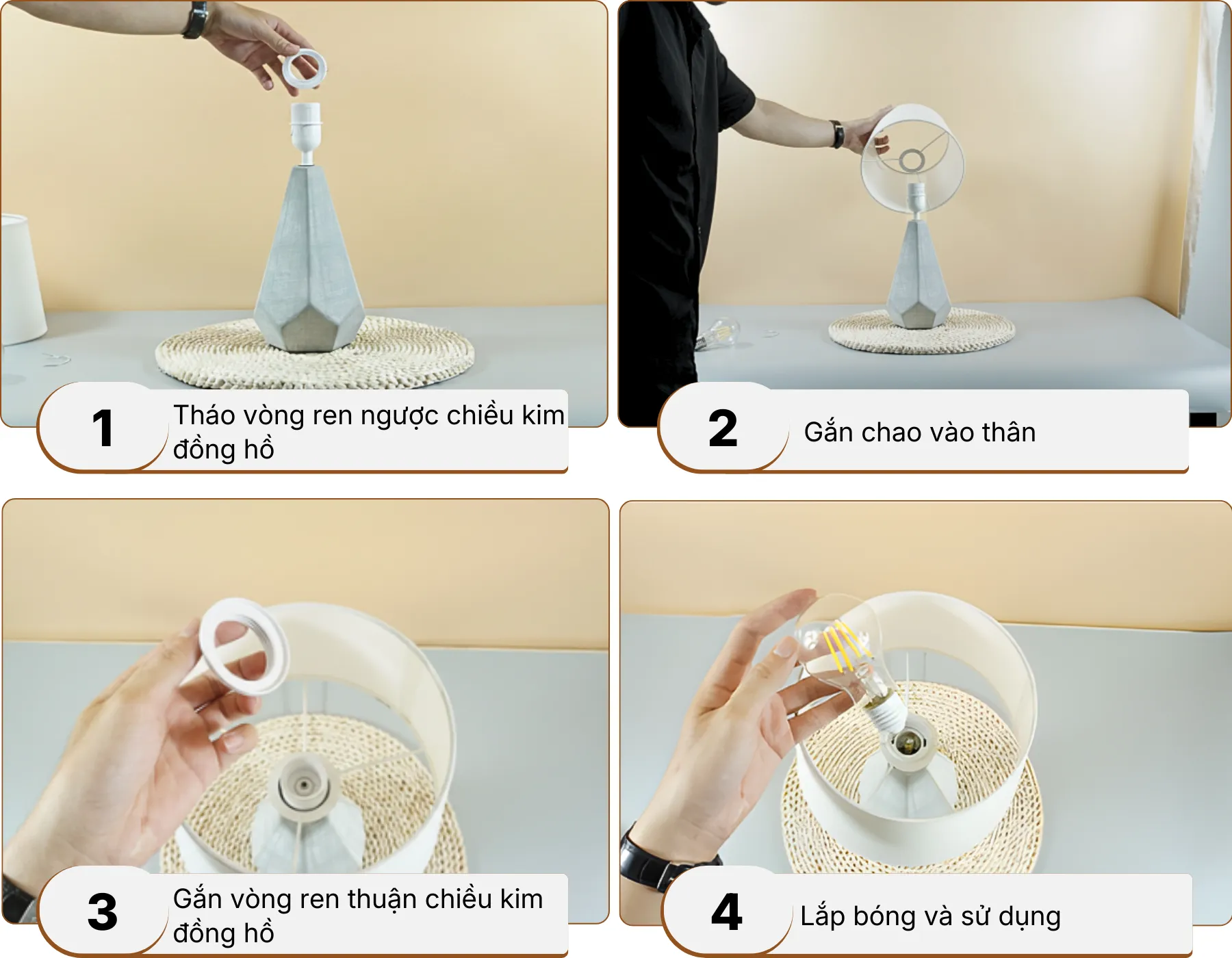 5. HƯỚNG DẪN LẮP RÁP ĐÈN NGỦ ĐỂ BÀN S1