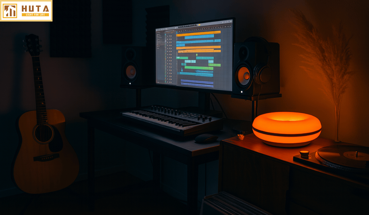 Đèn Bàn Trang Trí HUTA Light For Life DONUT Phong Cách Hiện Đại, Decor Phòng, Điều Chỉnh Độ Sáng