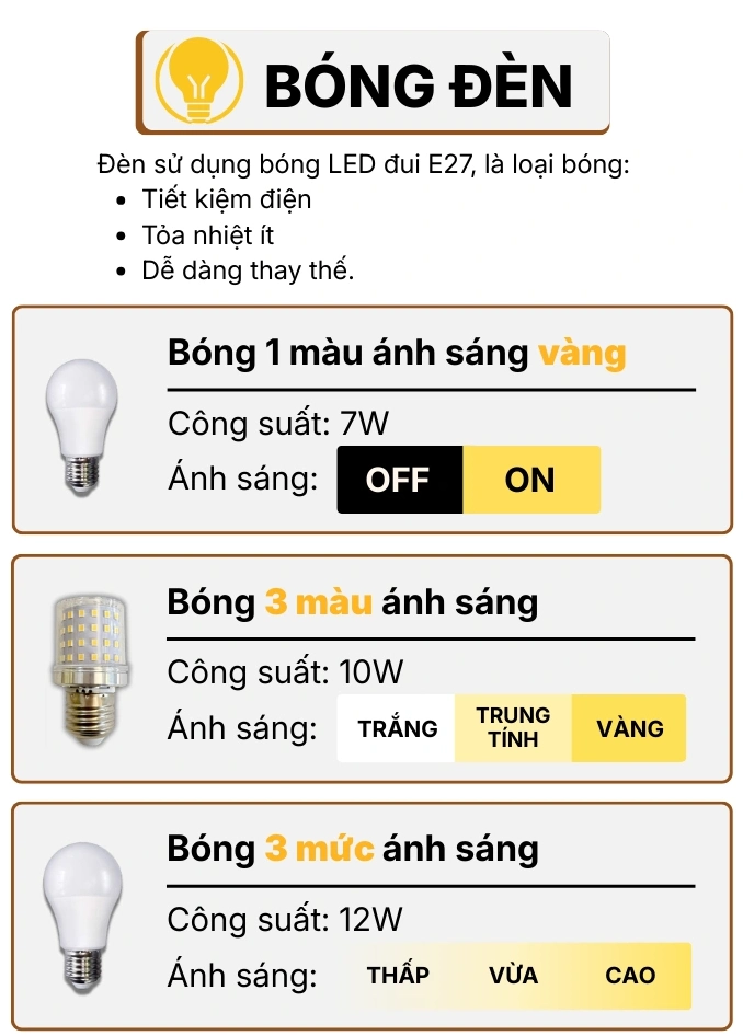 THÔNG SỐ KỸ THUẬT ĐÈN CÂY ĐỨNG ĐÈN SÀN KT1