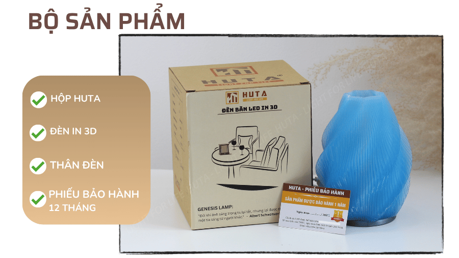 5. Chính sách bảo hành đèn bàn trang trí HUTA
