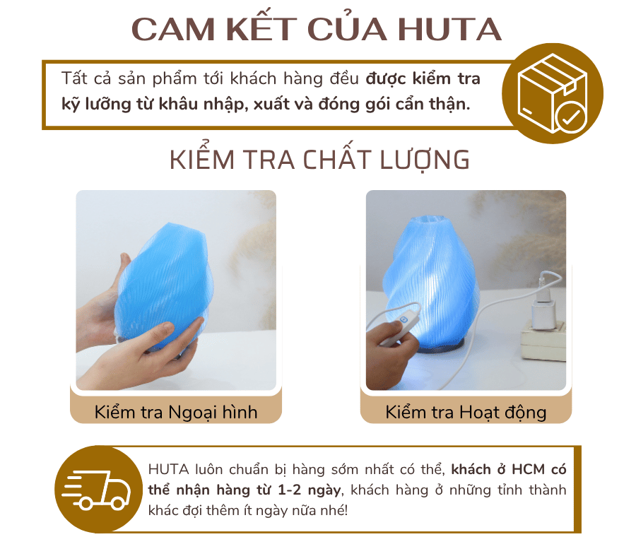 5. Chính sách bảo hành đèn bàn trang trí HUTA