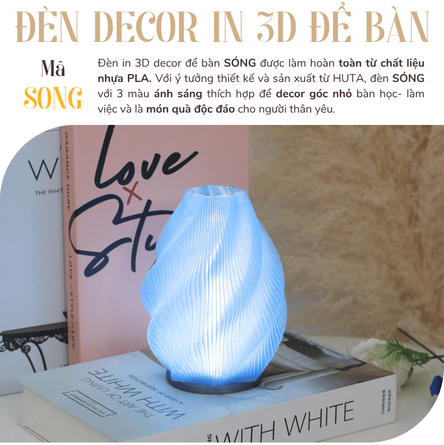 1. Đèn bàn trang trí mã SÓNG có gì nổi bật?