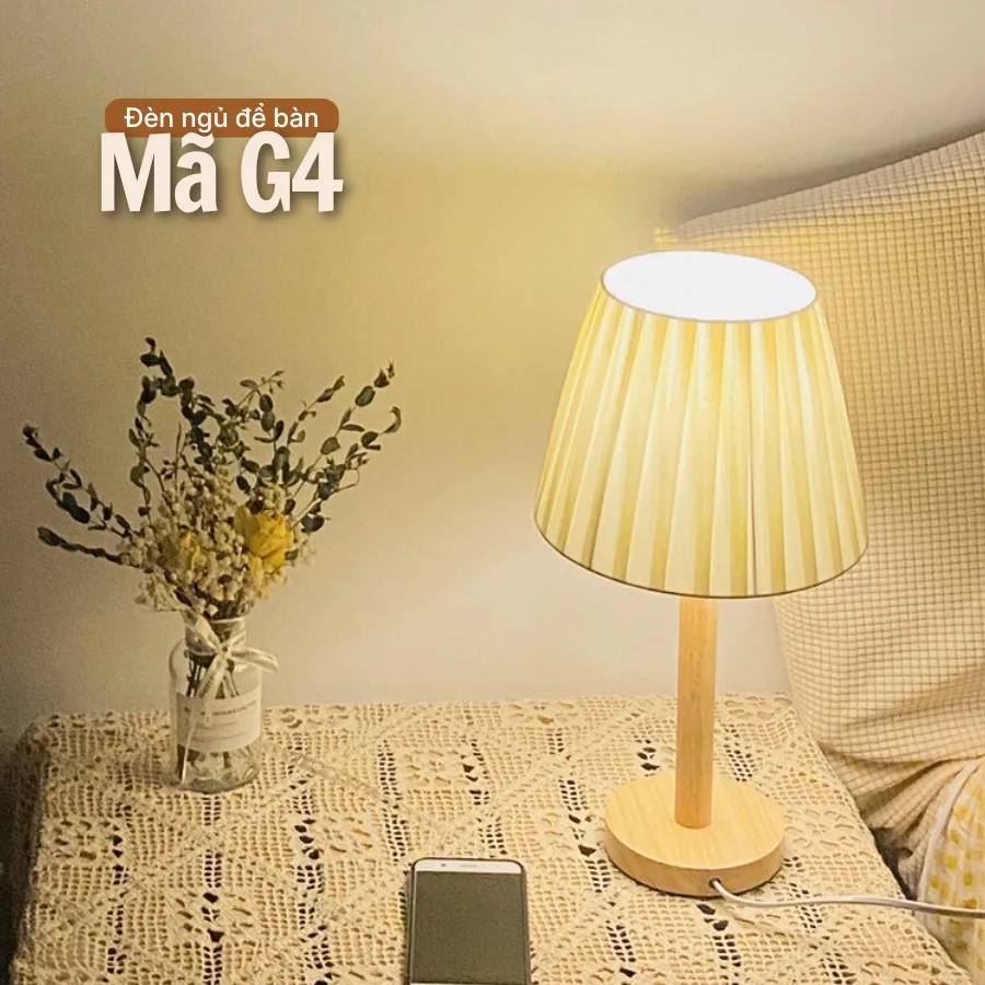 Đèn ngủ để bàn thân gỗ HUTA Light For Life G4