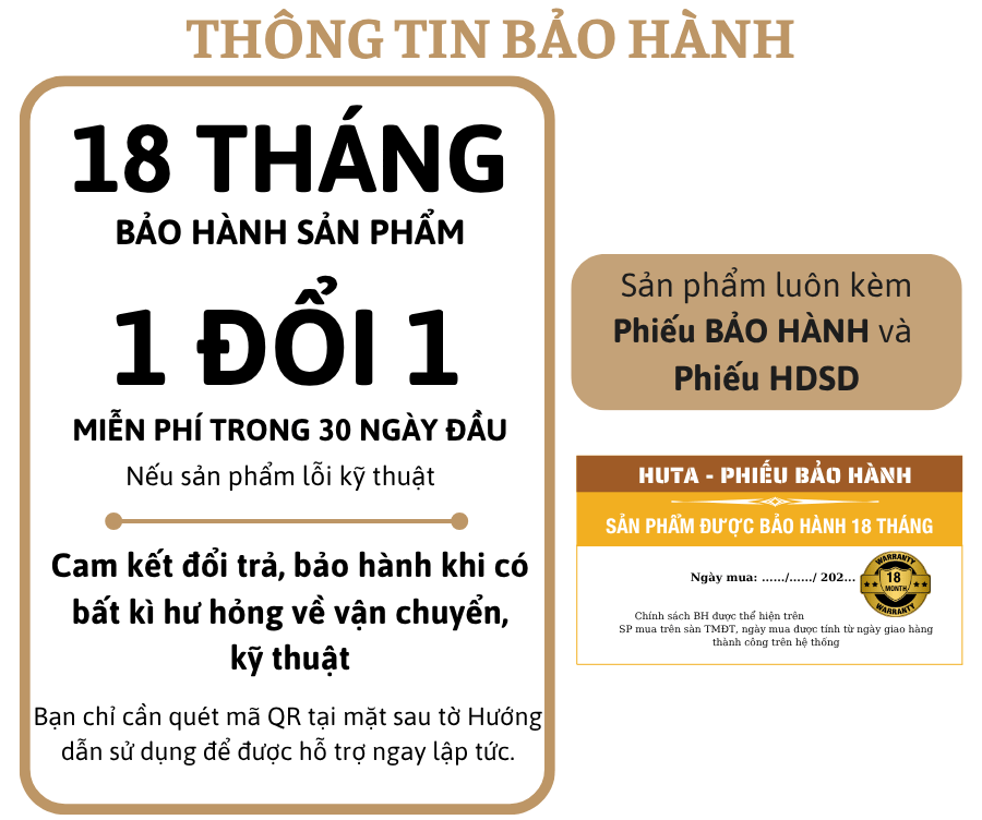 5. Chính sách bảo hành đèn bàn trang trí HUTA