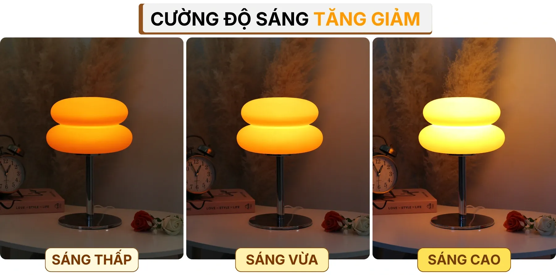 4. HIỆU ỨNG ÁNH SÁNG ĐÈN BÀN TRANG TRÍ BREAD