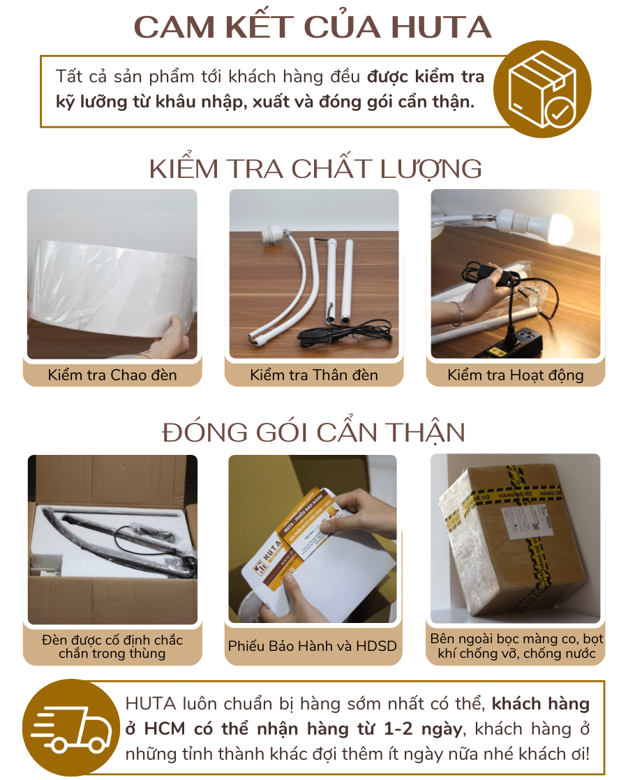 5. Chính sách bảo hành đèn cây đứng HUTA