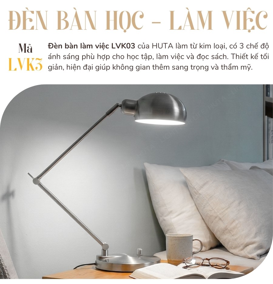 1. Đèn bàn học mã LVK3 có gì nổi bật?