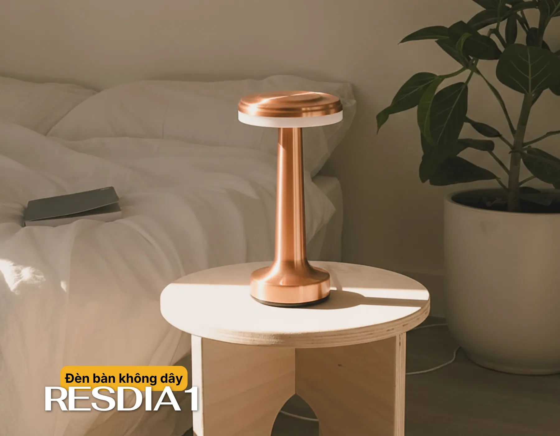 Đèn Bàn Trang Trí HUTA Light For Life RESDIA1 Điều Chỉnh Độ Sáng, Chạm Cảm Ứng, Bảo Hành 18 Tháng