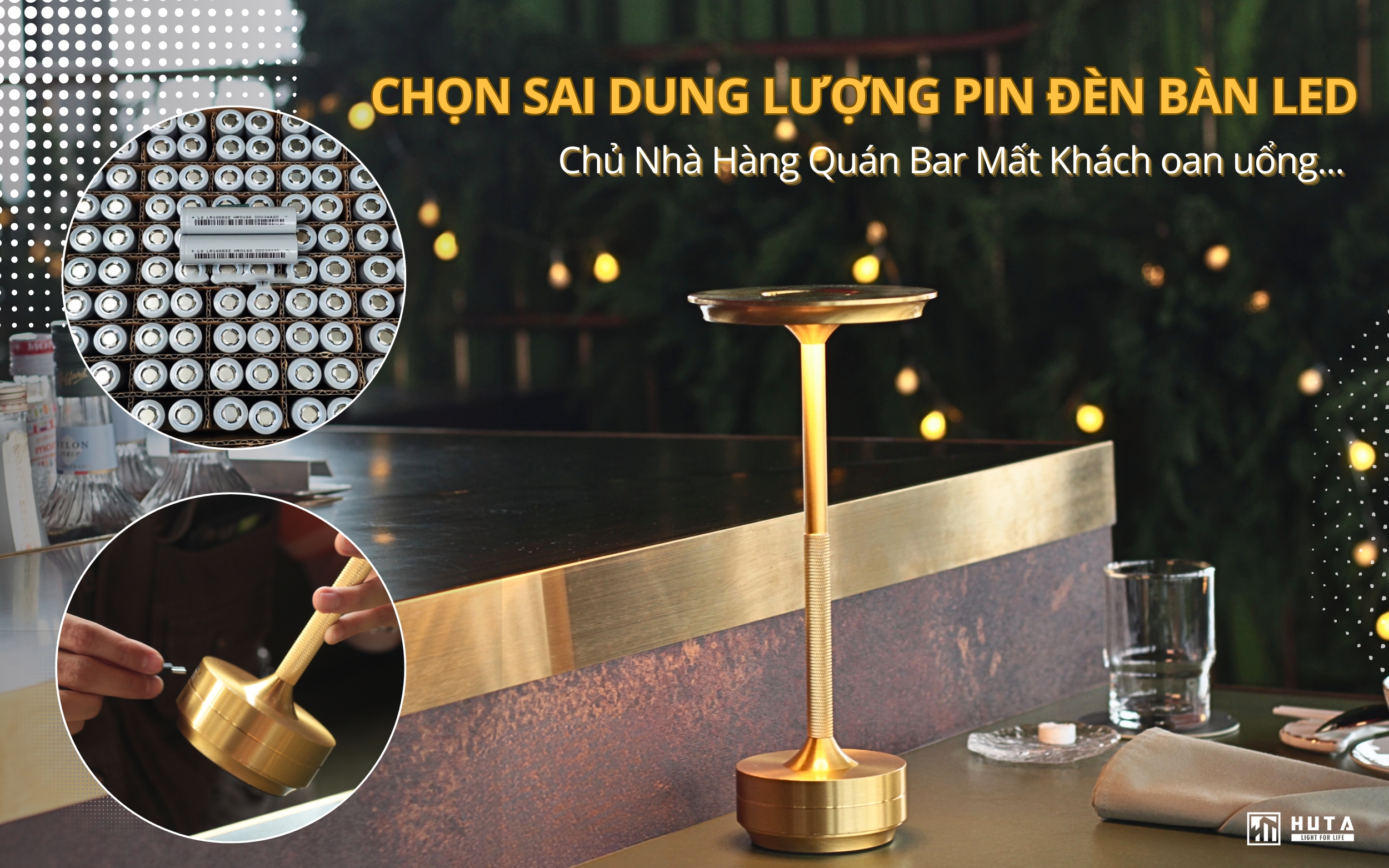 Dung Lượng Pin Đèn Bàn Cho Nhà Hàng Quán Bar