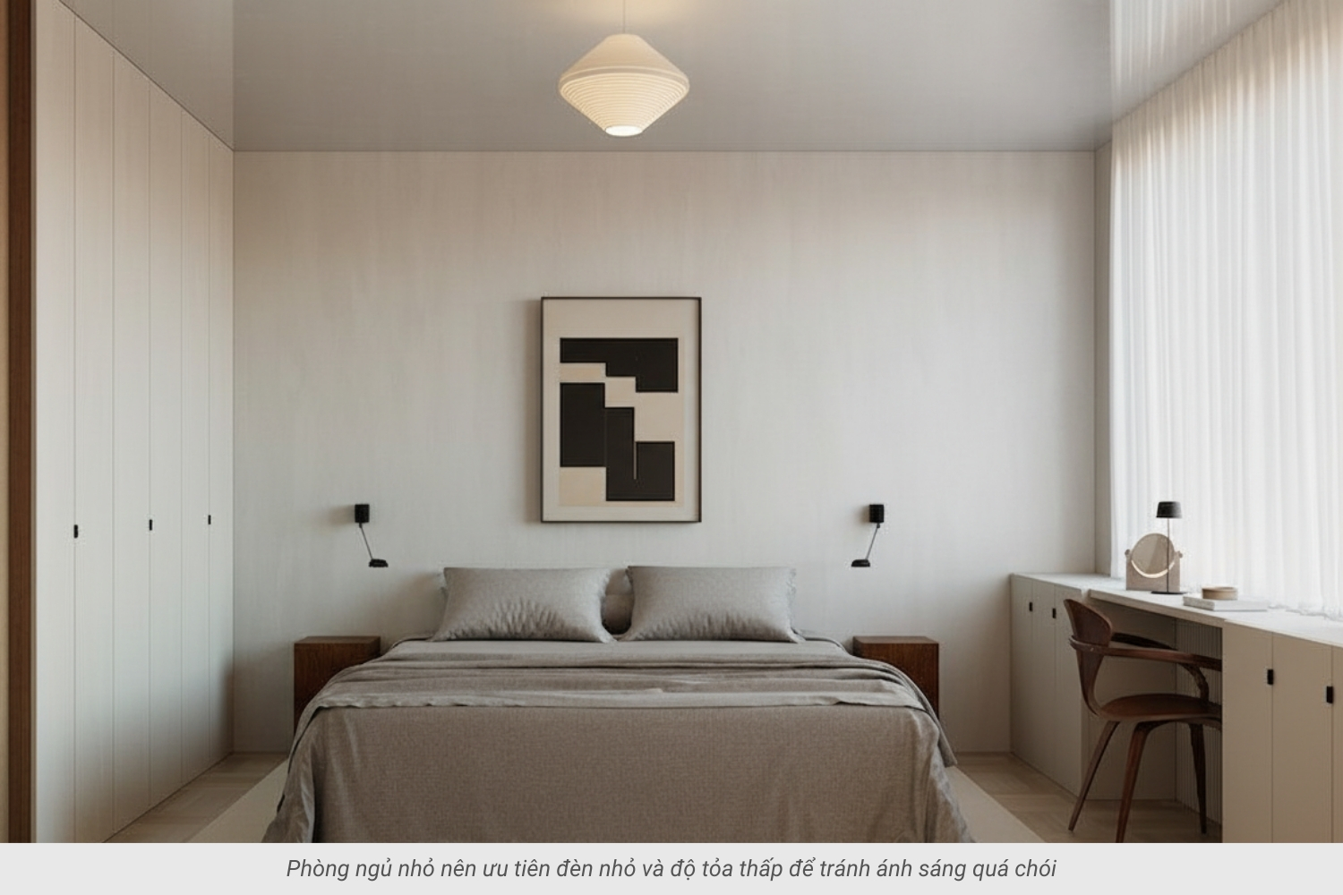 4. Lưu ý quan trọng khi chọn đèn ngủ phòng ngủ tối giản