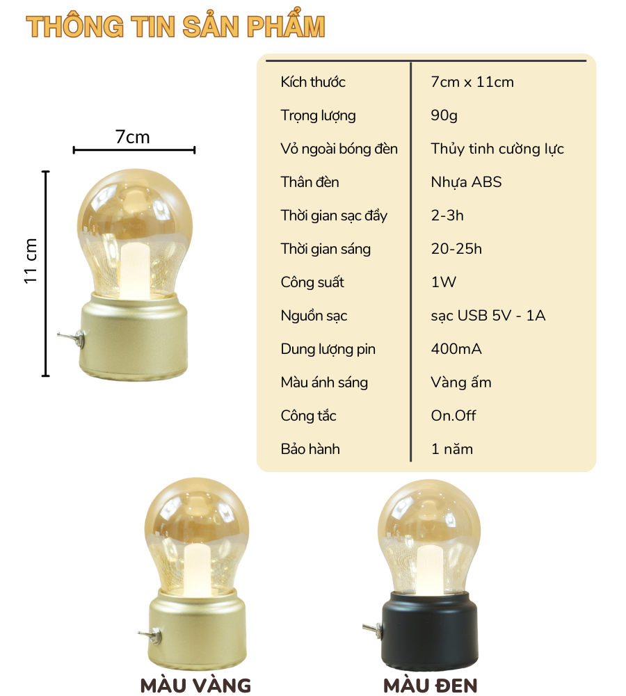 Thông số kỹ thuật của đèn bàn LED quán bar, nhà hàng MN1