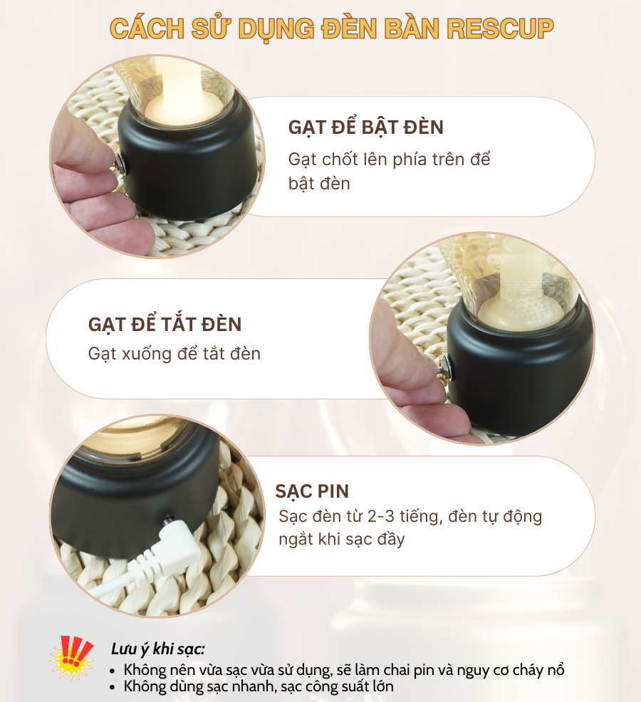 Đèn bàn LED quán bar, nhà hàng MN1 có dễ sử dụng không