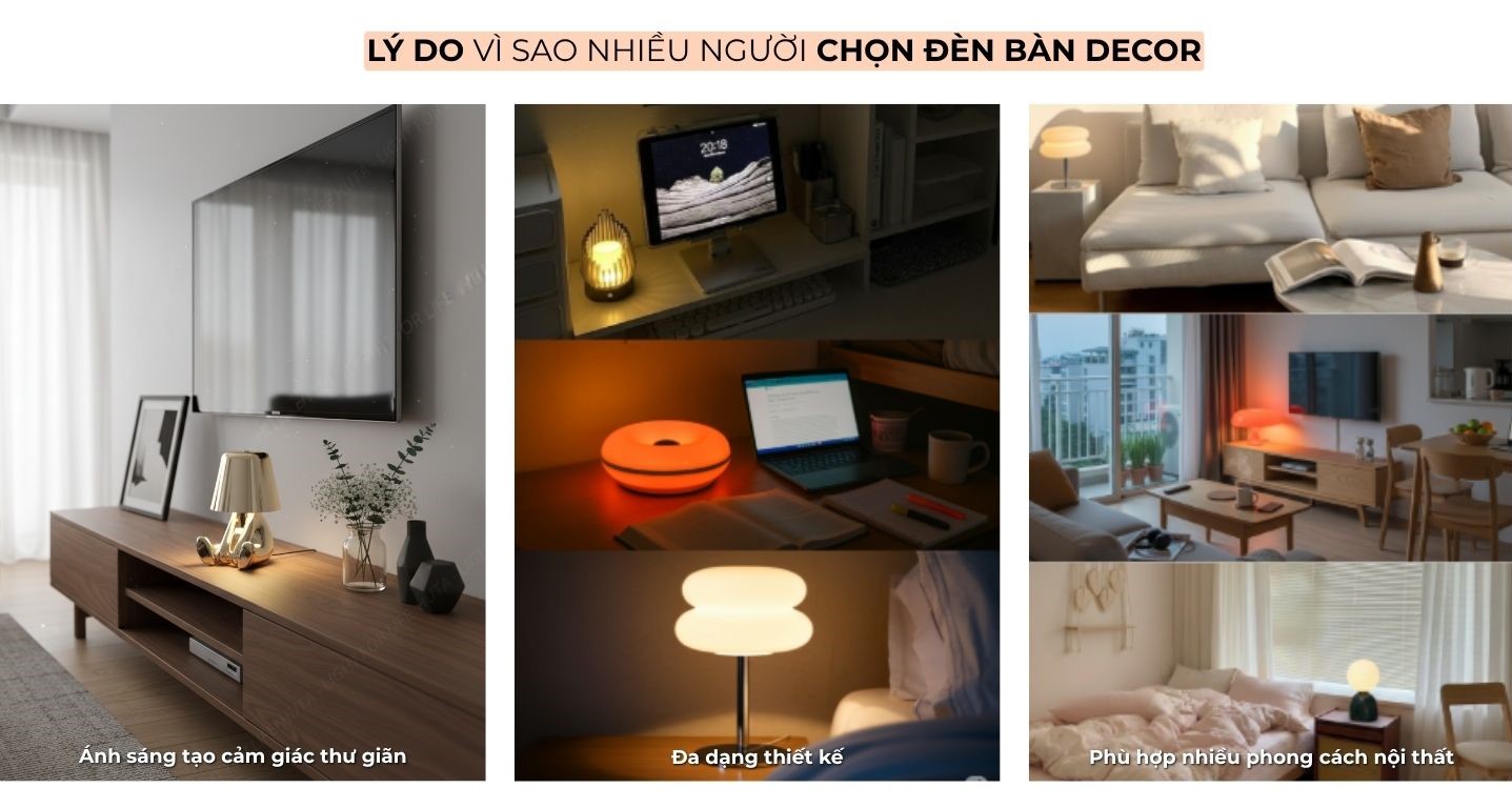 2. VÌ SAO ĐÈN BÀN DECOR ĐƯỢC ƯA CHUỘNG?