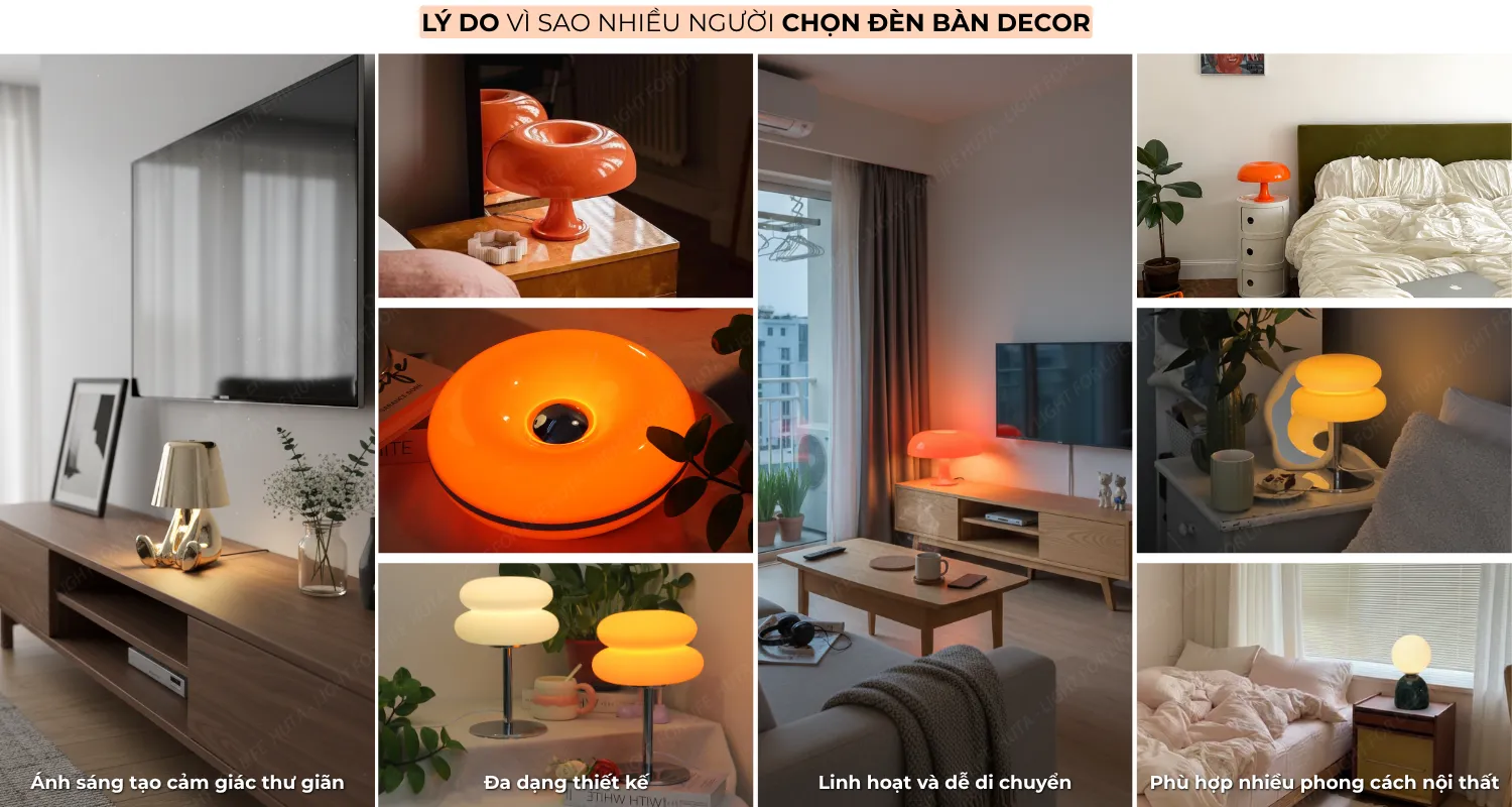 2. VÌ SAO ĐÈN BÀN DECOR ĐƯỢC ƯA CHUỘNG?