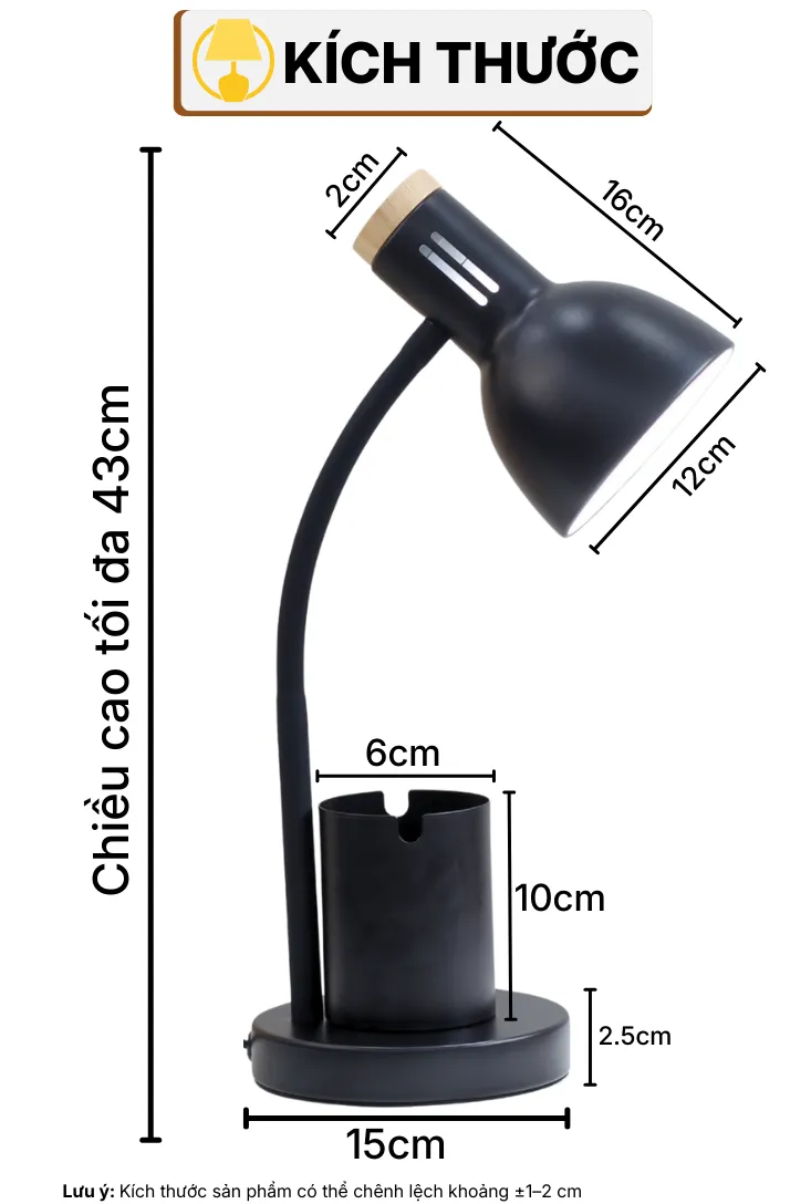THÔNG SỐ KỸ THUẬT ĐÈN BÀN HỌC LVK2