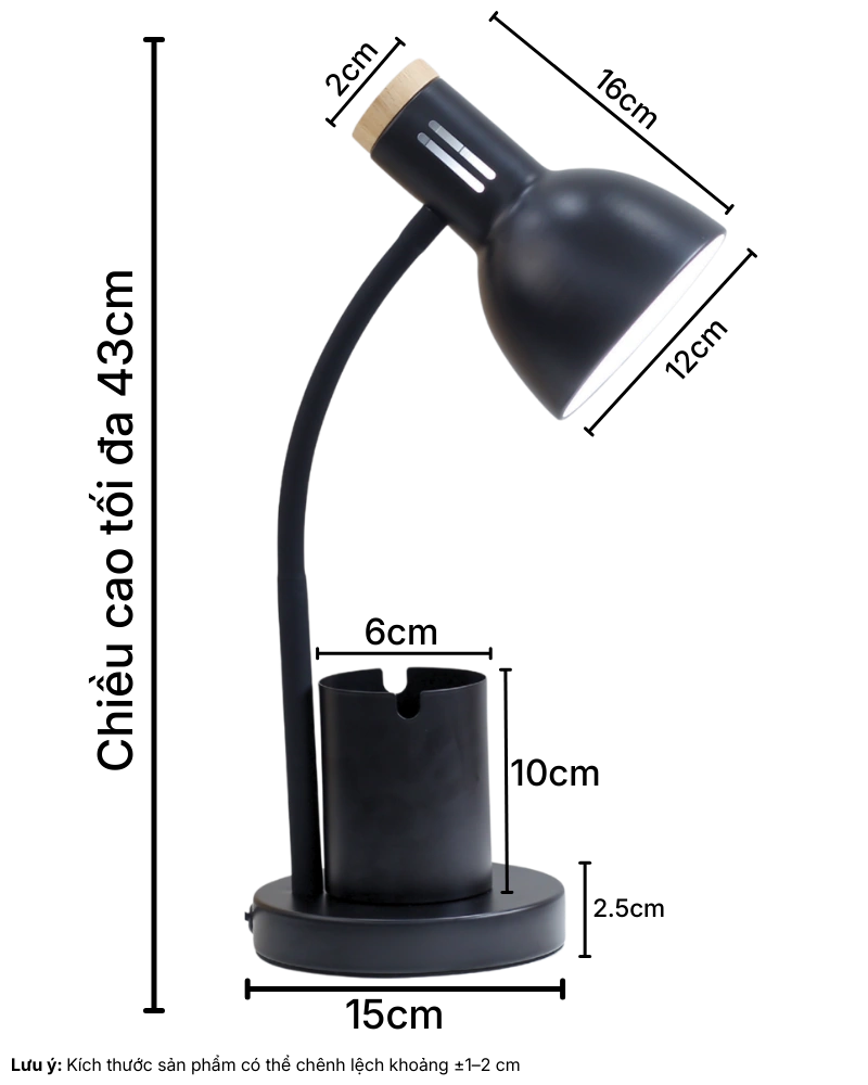 3. THÔNG SỐ KỸ THUẬT ĐÈN BÀN HỌC LVK2