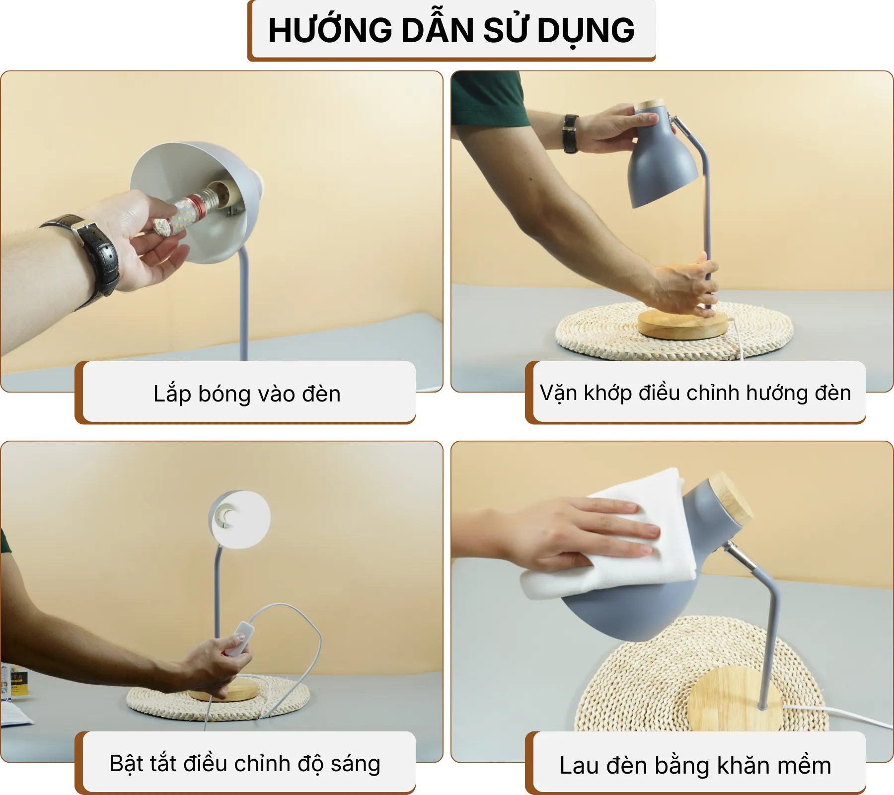 5. HƯỚNG DẪN LẮP RÁP ĐÈN BÀN HỌC LVG2